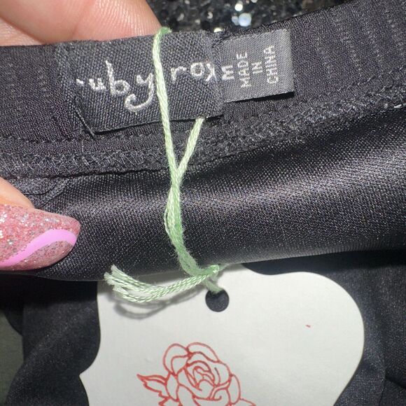 NWT RUBY ROX Y2k Mermaid Bandage Mini Dress Strapless Sequined Top Size Medium - Picture 8 of 8